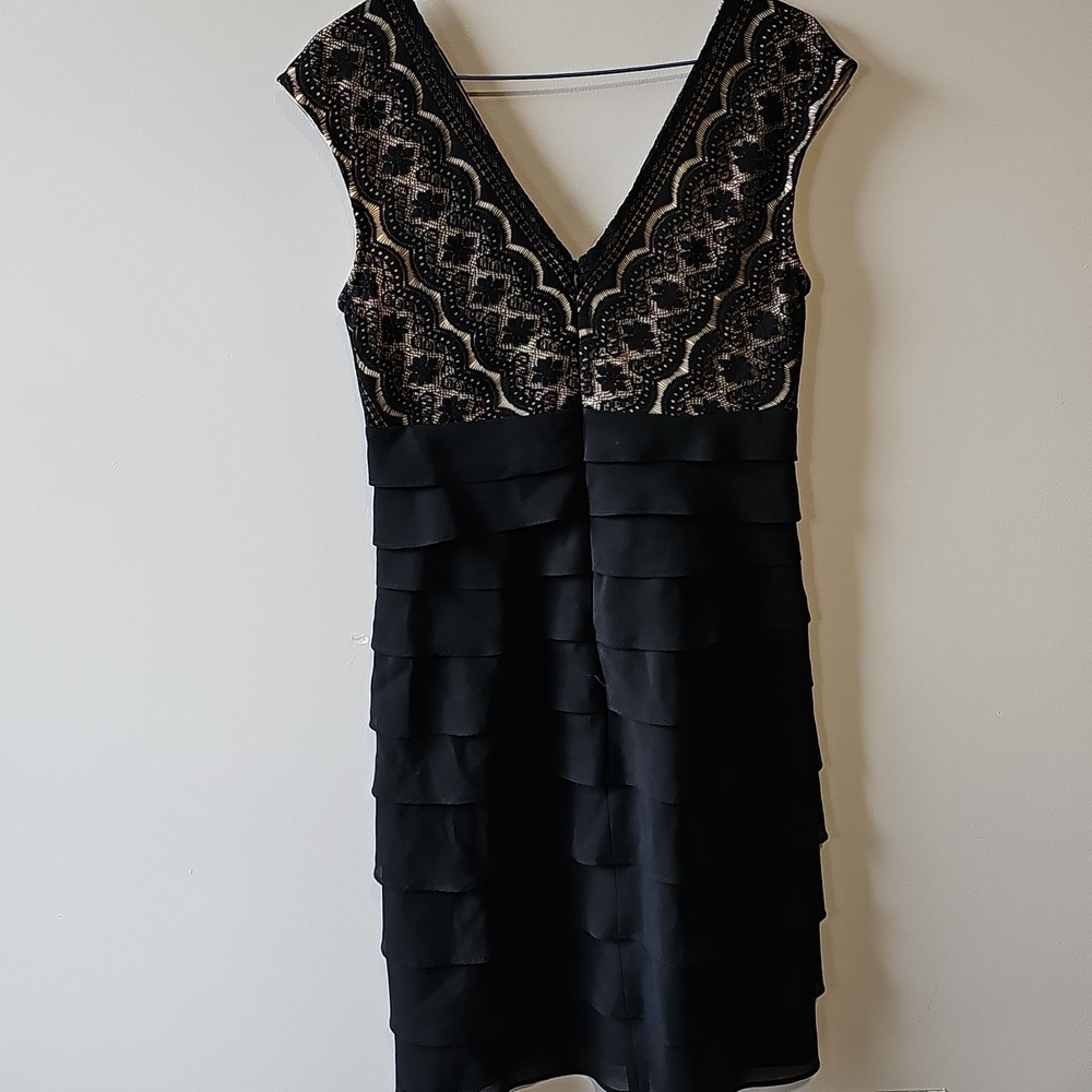 Jessica Size 10 Black and Gold Lace Mini Dress - Picture 5 of 7